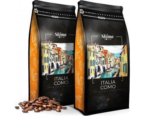 SkimaCoffee Zestaw 1kgX2 ITALIA COMO BLEND Świeżo Palona do ekspresu