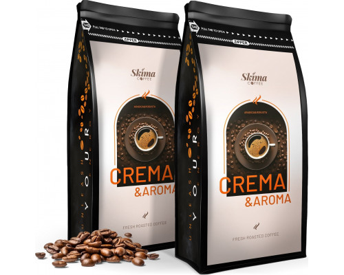 SkimaCoffee Zestaw 1kgX2 CREMA AROMA BLEND Świeżo Palona do ekspresu