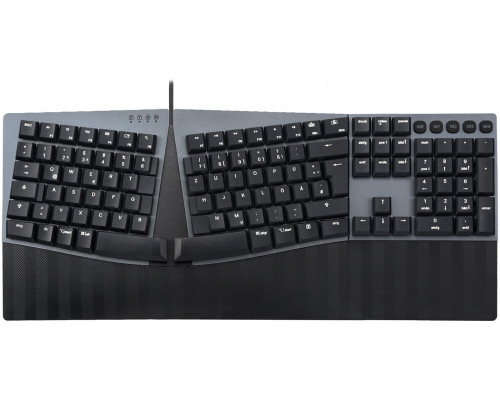 Perixx PERIBOARD-535 DE BR, ergonomiczna mechan. USB klawiatura (brązowe przyciski)