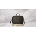 Bag Guess 4G Peony Front Pocket Zipper Triangle Logo 16" black
