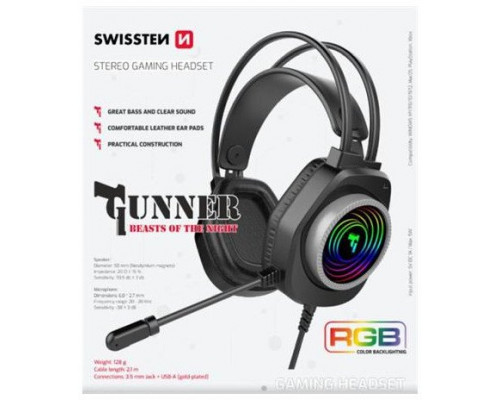 Swissten Gunner RGB Spēļu Austiņas