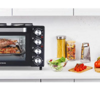 Orava Elektra-X28 elektryczna piekarnik z dwoma palnikami 28 L 2600 W ruszt do grillowania czarny