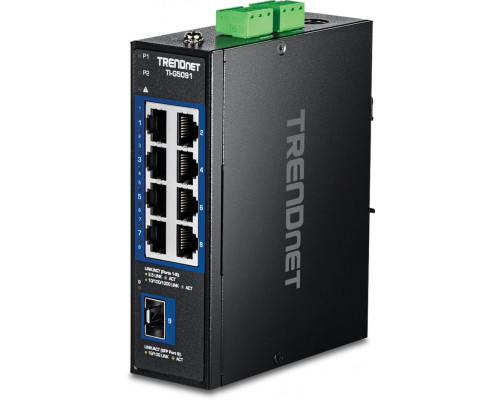 TRENDnet 9-Port Industrial 2.5G DIN-Rail Switch with 10G SFP
