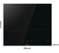 Hisense  platums 59.5 cm  bez ramja  melna - Iebuvejama indukcijas plits virsma