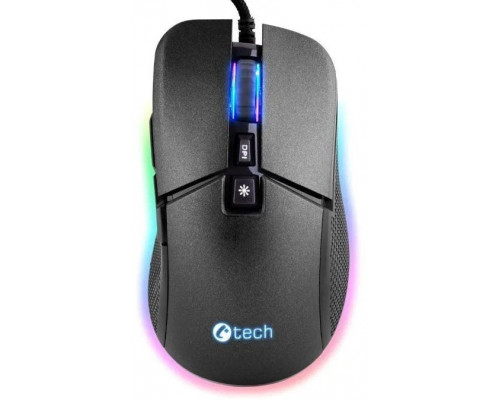 C-TECH herní myš Dawn, casual gaming, 6400 DPI, RGB podsvícení, USB