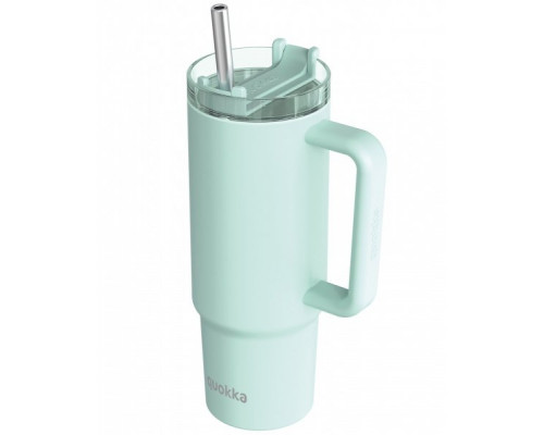 Quokka Stream - Thermal mug of steel stainlessj 950 ml with a straw (Turquoise)