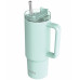 Quokka Stream - Thermal mug of steel stainlessj 950 ml with a straw (Turquoise)