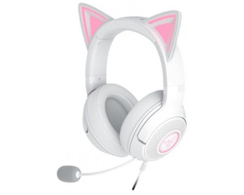 Razer Ausinės | Kraken Kitty V2 | su laidu | Over-ear | Mikrofonas | Noise canceling | Baltas