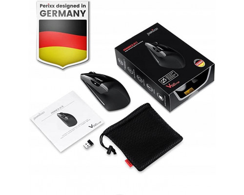 Perixx PERIMICE-813, ergonomische Multi-Device Maus, schnurlos, schwarz