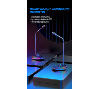 MIKROFON GAMINGOWY RGB DO KOMPUTERA LAPTOPA LED