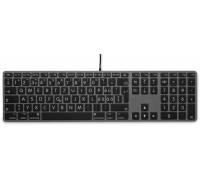Large Font USB Keyboard 110 keys wired USB keyboard with 2x USB and aluminum upper cover - Swiss - space gray
