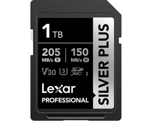 SD  Lexar Professional Silver Plus SDXC 1 TB Class 10 UHS-I/U3 V30 (LSDSIPL001T-BNNNG)