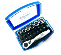 SATRA BITS AND RATCHET SOCKETS 1/4" - 24 pcs.