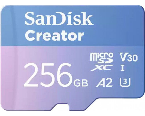 SD  SanDisk Creator MicroSDXC 256 GB Class 10 UHS-I/U3 A2 V30 (SDSQXAV-256G-GN6MS)