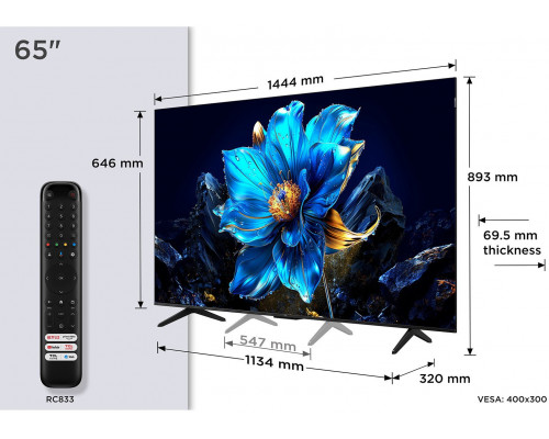 TCL P79K 65P79K 165,1 cm (65") 4K Ultra HD Smart TV Wi-Fi Metaliczny 430 cd/m²