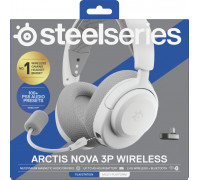 SteelSeries Ausinės Žaidimams | Arctis Nova 3PW | Bluetooth | Over-Ear | Mikrofonas | Noise canceling | Belaidės | Baltas