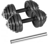 Dumbbells cast iron adjustable w walizce z gryfem, zestaw 30kg  REBEL ACTIVE