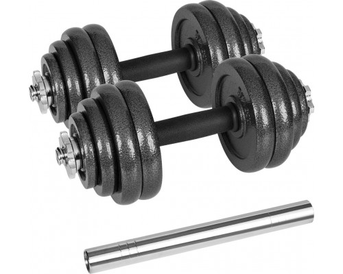 Dumbbells cast iron adjustable w walizce z gryfem, zestaw 30kg  REBEL ACTIVE