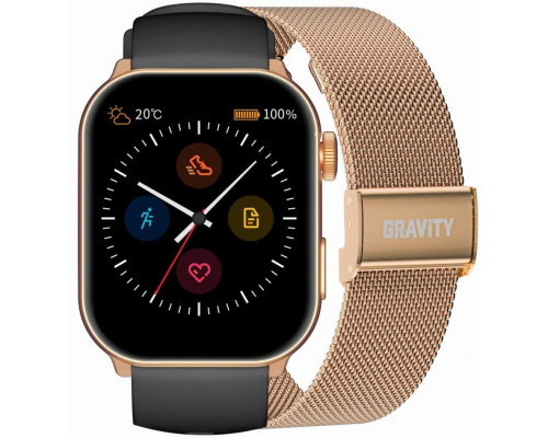 Smartwatch Damski GRAVITY GT28-5 Pasek + Bransoleta Różowe gold Black