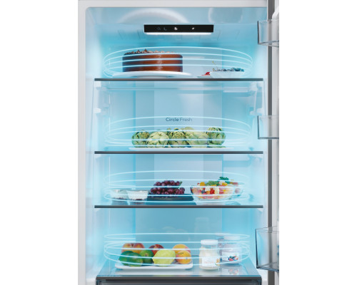 Candy ECN2CQTEB186 Refrigerator, E, Freestanding, Combi, Height 185cm, Fridge net 235 L, Freezer net 120 L, Black