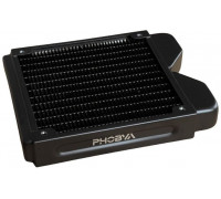 Phobya R27-S120 Radiator, 120 mm Radiator, 18 FPI, Kupferlamellen, 2x G1/4-Zoll-Anschlüsse - schwarz