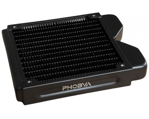 Phobya R27-S120 Radiator, 120 mm Radiator, 18 FPI, Kupferlamellen, 2x G1/4-Zoll-Anschlüsse - schwarz