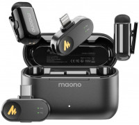 maono Wave T1 Mini (USB-C & Lightning + Charge Case) Black (Juodi) Belaidžiai Mikrofonai