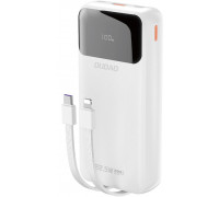 Dudao K15Pro 20000mAh 22.5W PD USB-C / USB-A / wbudowane kable Lightning, USB-C biały
