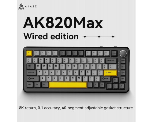 Ajazz   AK820 MAX Magnetic Switches -Black-Gray-Yellow RGB