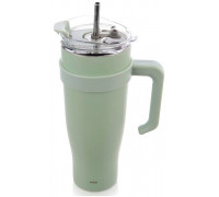 STALOWY THERMAL MUG TERMOS 1200ml Z RĄCZKĄ I SŁOMKĄ ORION 112282 MIĘTOWY