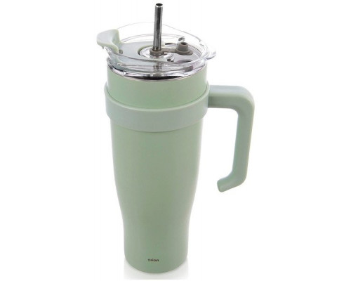 STALOWY THERMAL MUG TERMOS 1200ml Z RĄCZKĄ I SŁOMKĄ ORION 112282 MIĘTOWY