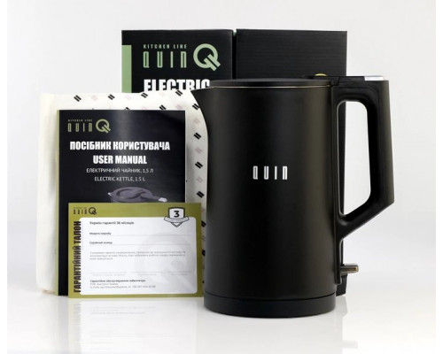 QUIN tejkanna  1.5l  melna KTL-101 KTL-101 (4820291100083)