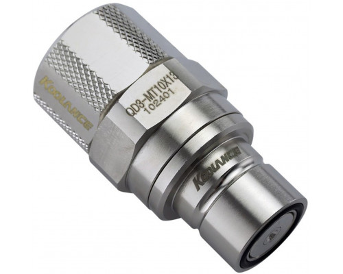 Koolance QD3 szybkozłączka prosta męski na 13/10mm - no-spill, srebrny