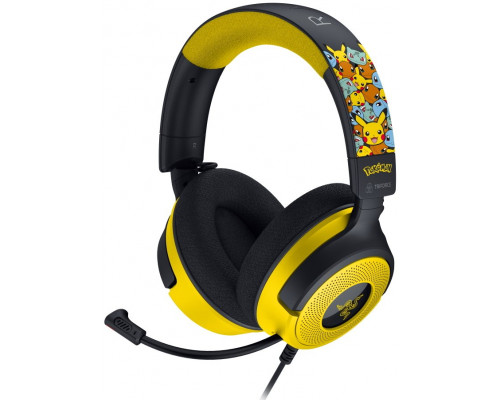 Razer Kraken V4 X Pokemon Zestaw słuchawkowy Przewodowa Opaska na głowę Gaming USB Type-C / USB Type-A Czarny, Żółty