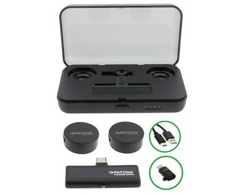 PATONA Premium Profesjonalny Zestaw Mikrofonów Krawatowych PTS-I91S z etui ładującym