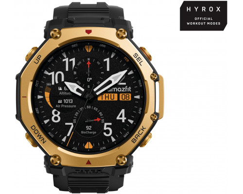 Smartwatch Amazfit T-Rex 3 Pro 3,81 cm (1.5") AMOLED 48 mm Cyfrowy 480 x 480 px Ekran dotykowy Gold Wi-Fi GPS