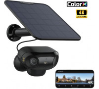 Reolink Kamera Argus 4 PRO CX Black WIFI z panelem 4K 8 Mpx | Detekcja osób, pojazdów i zwierząt | Akumulator | Kamera Bezprzewodowa Wifi
