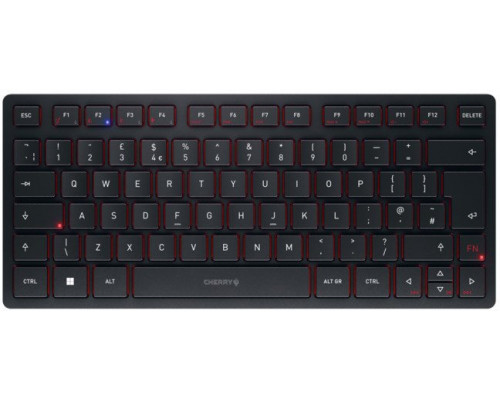 Cherry KW 9200 MINI klawiatura Uniwersalne USB + RF Wireless + Bluetooth QWERTY angielski brytyjski Czarny