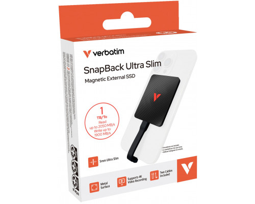 SSD Verbatim SSD 1TB SnapBack Ultra Slim SSD 1TB black