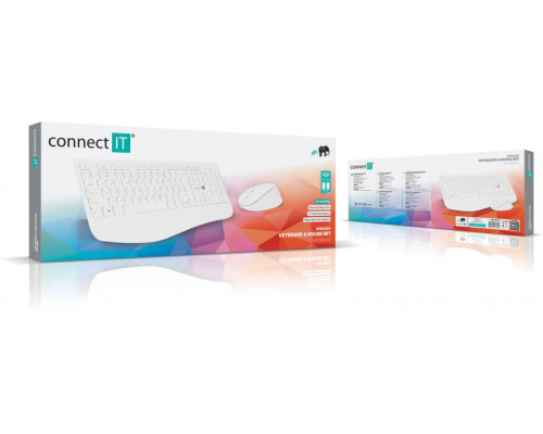 Connect IT CKM-7803-CS klawiatura Dołączona myszka Biuro RF Wireless czeski, słowacki White