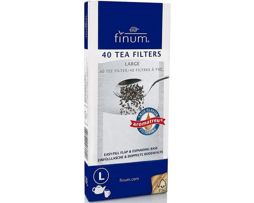 Finum Filtry do herbaty Teaflip L 40 szt. - Białe