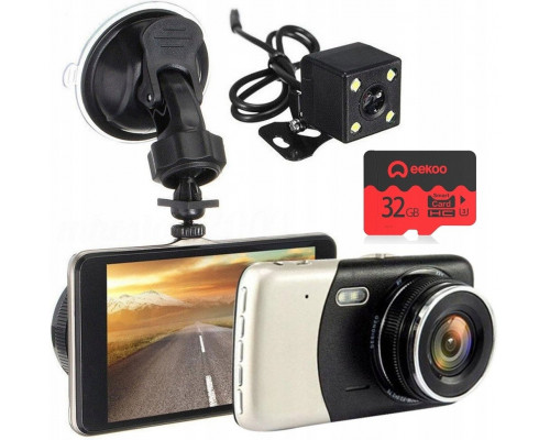 REJESTRATOR JAZDY KAMERA FULL HD PRZÓD TYŁ COFANIA WIDEOREJESTRATOR SD 32GB