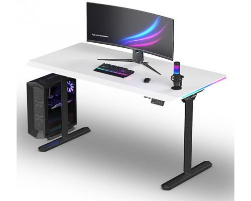 Gaming galds Ultradesk Gaming galds dla gracza QUEST, 140x70cm, 72-120cm, czarno-biały