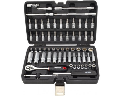 AWTools ZESTAW KLUCZY 63el. 1/4" BLACK LINE