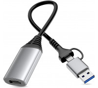 Equip zewnętrzna karta graficzna usb 1920 x 1080 px Szary