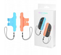 2x Handles Grip Na Joycon Joy-con Pionowy + Pasek Nintenfor Switch 2 / Nsw 2 / Jys-ns2280 / Blue - Pomarańcwith owy