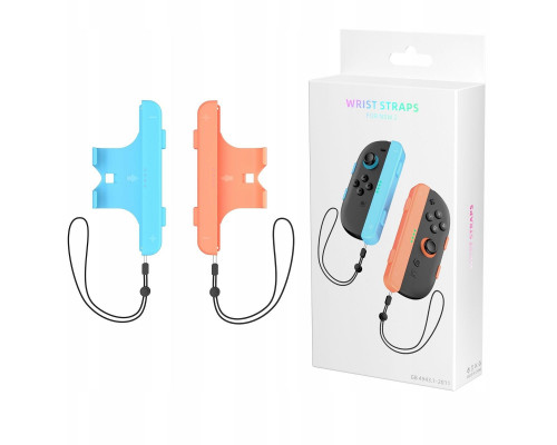 2x Handles Grip Na Joycon Joy-con Pionowy + Pasek Nintenfor Switch 2 / Nsw 2 / Jys-ns2280 / Blue - Pomarańcwith owy