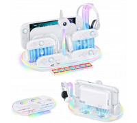 Station Ładująca Rgb + Organiwith er For Nintenfor Switch 2 Ns 2 Joy-con Pro Pad / Jys-ns2322-v1 / White
