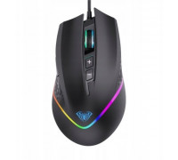 Aula F805 Wielokolorowe oświetlenie przewodowa gamingowa mysz optyczna 7 pogas 800-6400dpi 4000FPS 32ips czarna