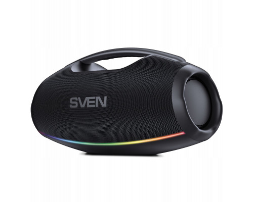 Sven Portable speaker SVEN PS-990, black, power output 180W (RMS), TWS, Bluetooth, RGB backlight, Wodoodporny (IPx7), USB, Lithium battery, Baterija life – aż 16 hours